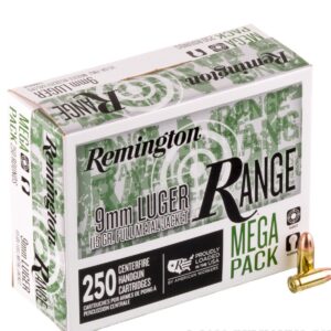1000 Rounds of 9mm Ammo by Remington Range - 115gr FMJ