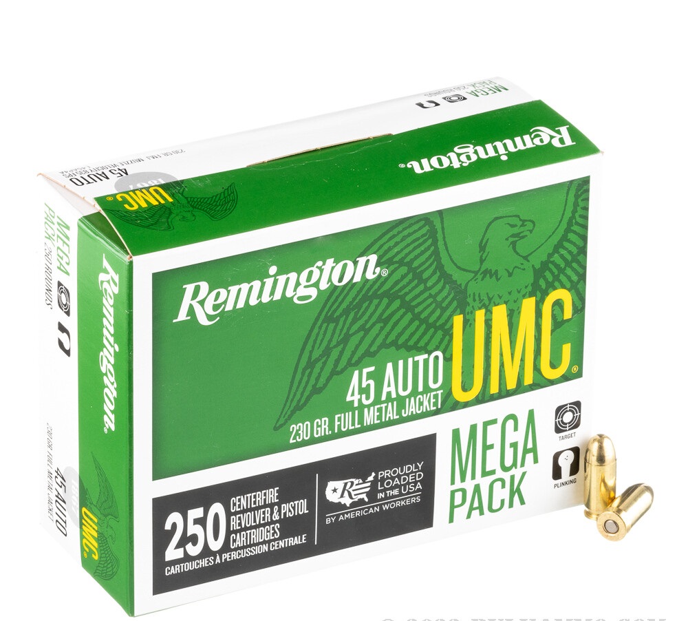 1000 Rounds of .45 ACP Ammo by Remington - 230gr MC