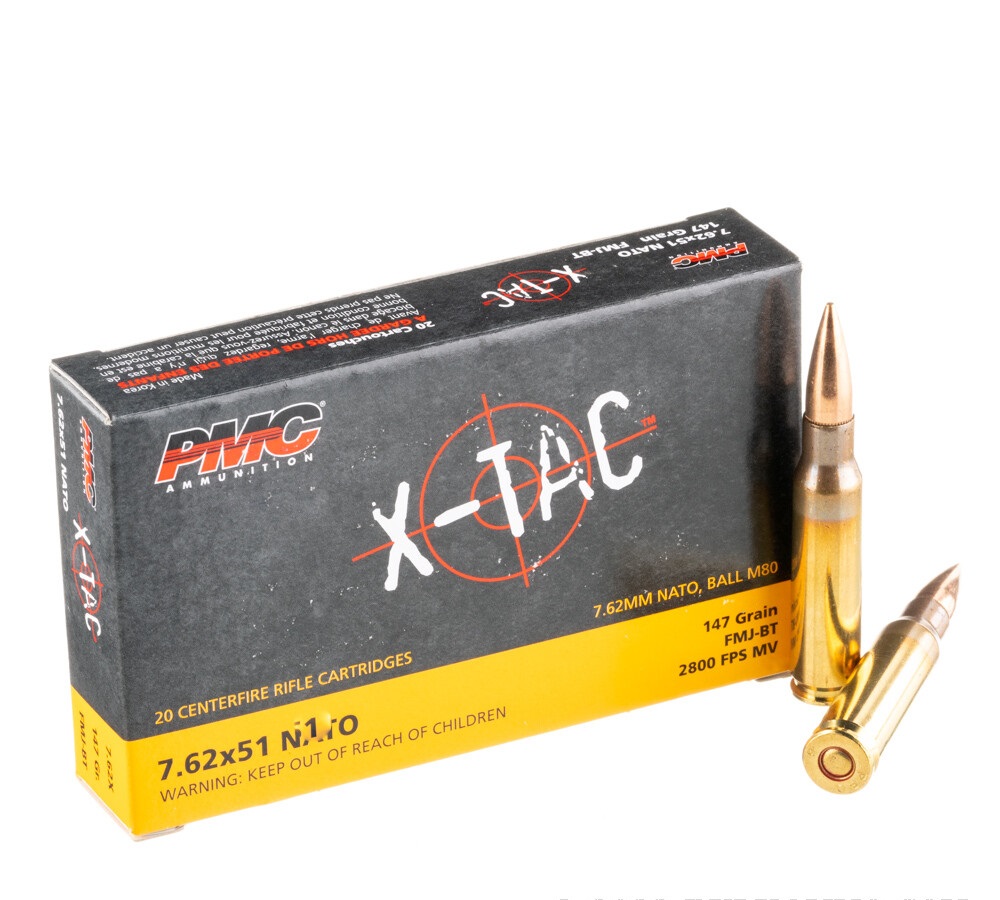500 Rounds of 7.62x51mm Ammo by PMC X-TAC - 147gr FMJBT