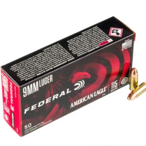 1000 Rounds of 9mm Ammo by Federal American Eagle - 115gr FMJ