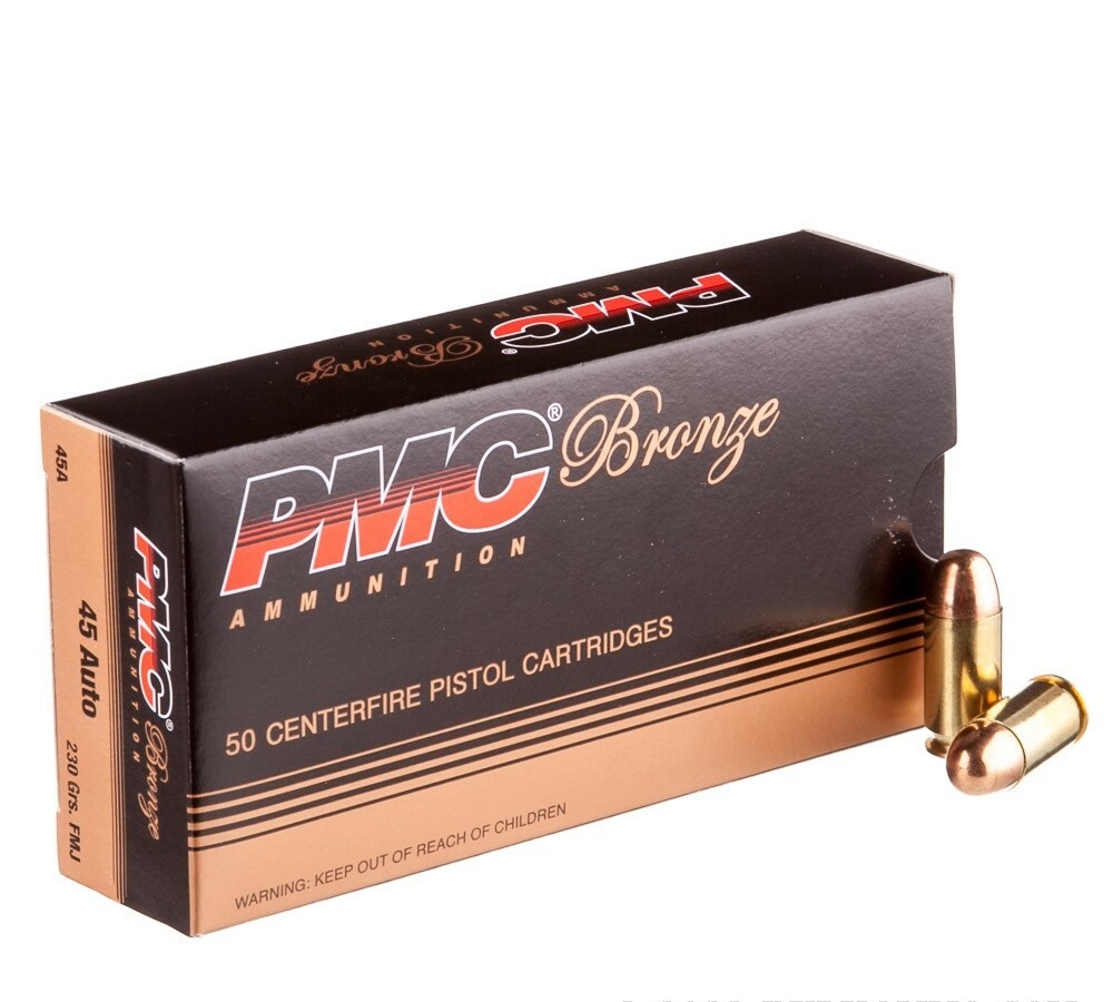 1000 Rounds of .45 ACP Ammo by PMC - 230gr FMJ