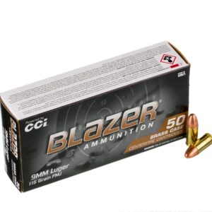 1000 Rounds of 9mm Ammo by Blazer Brass - 115gr FMJ
