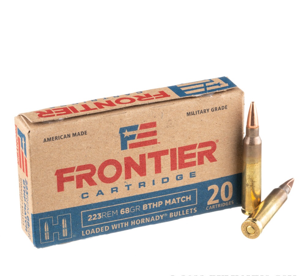 500 Rounds of .223 Ammo by Hornady Frontier - 68gr BTHP Match