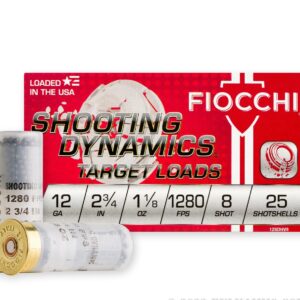 250 Rounds of 12ga Ammo by Fiocchi Shooting Dynamics - 1-1/8 ounce #8 shot