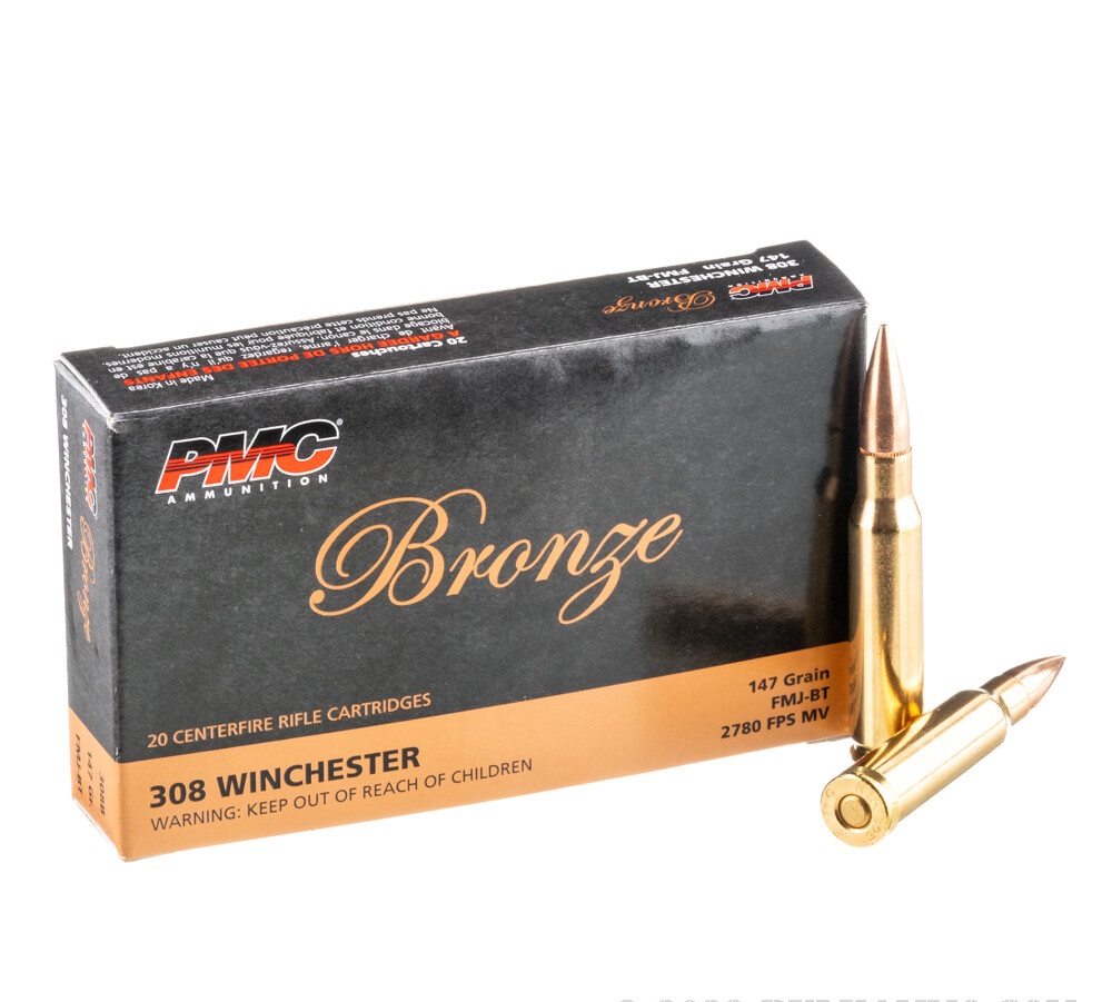 20 Rounds of .308 Win Ammo by PMC - 147gr FMJBT