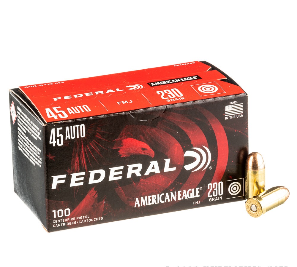 500 Rounds of .45 ACP Ammo by Federal American Eagle - 230gr FMJ
