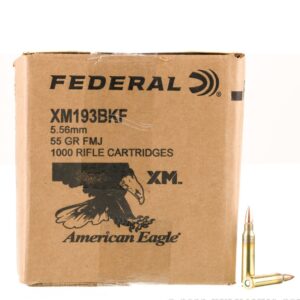 1000 Rounds of 5.56x45 Ammo by Federal American Eagle - 55gr FMJ XM193