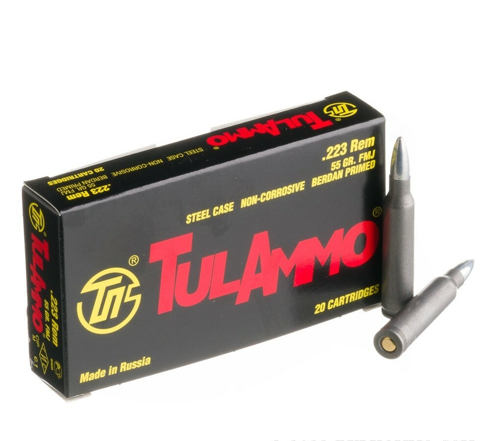 1000 Rounds of .223 Rem Ammo by Tula - 55gr FMJ