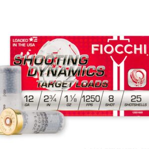 250 Rounds of 12ga Ammo by Fiocchi - 1 1/8 ounce #8 shot