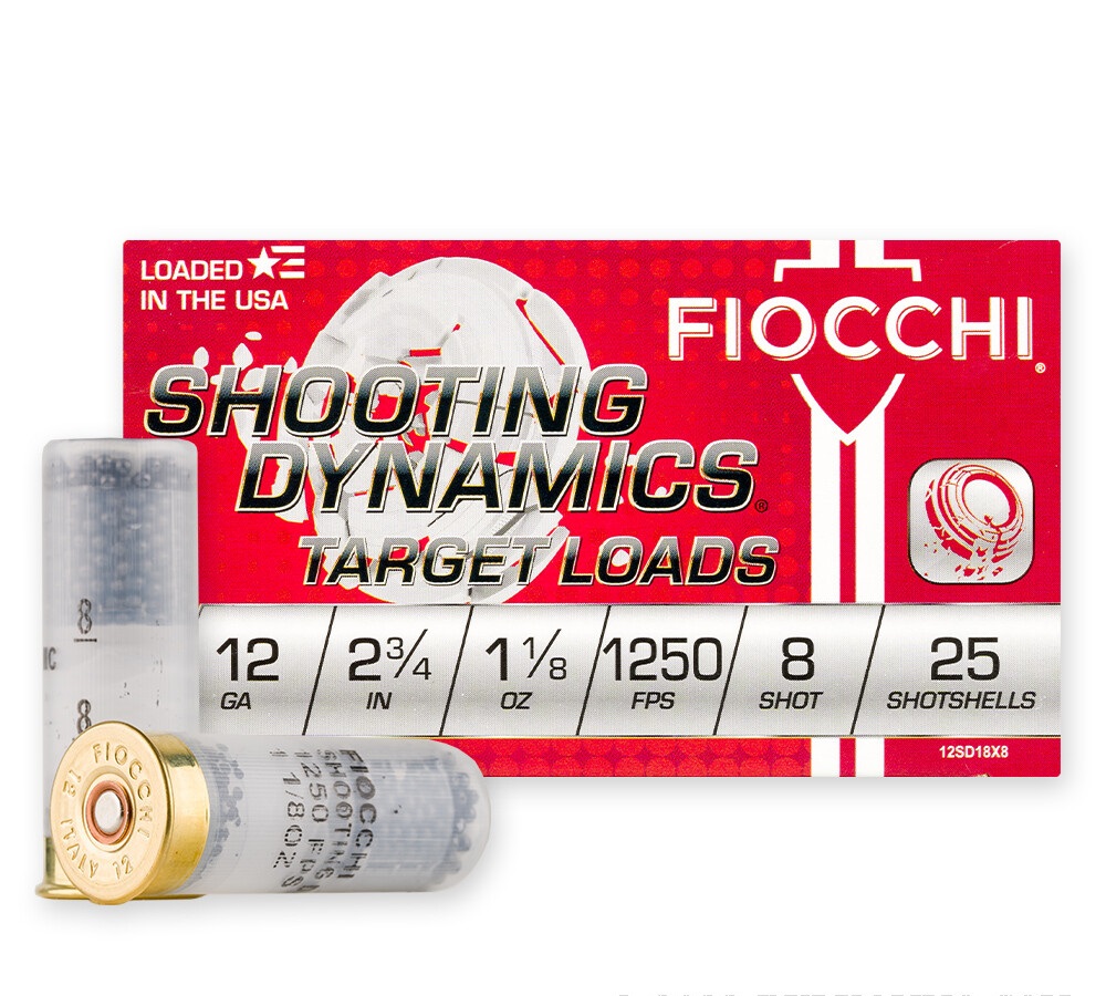 250 Rounds of 12ga Ammo by Fiocchi - 1 1/8 ounce #8 shot