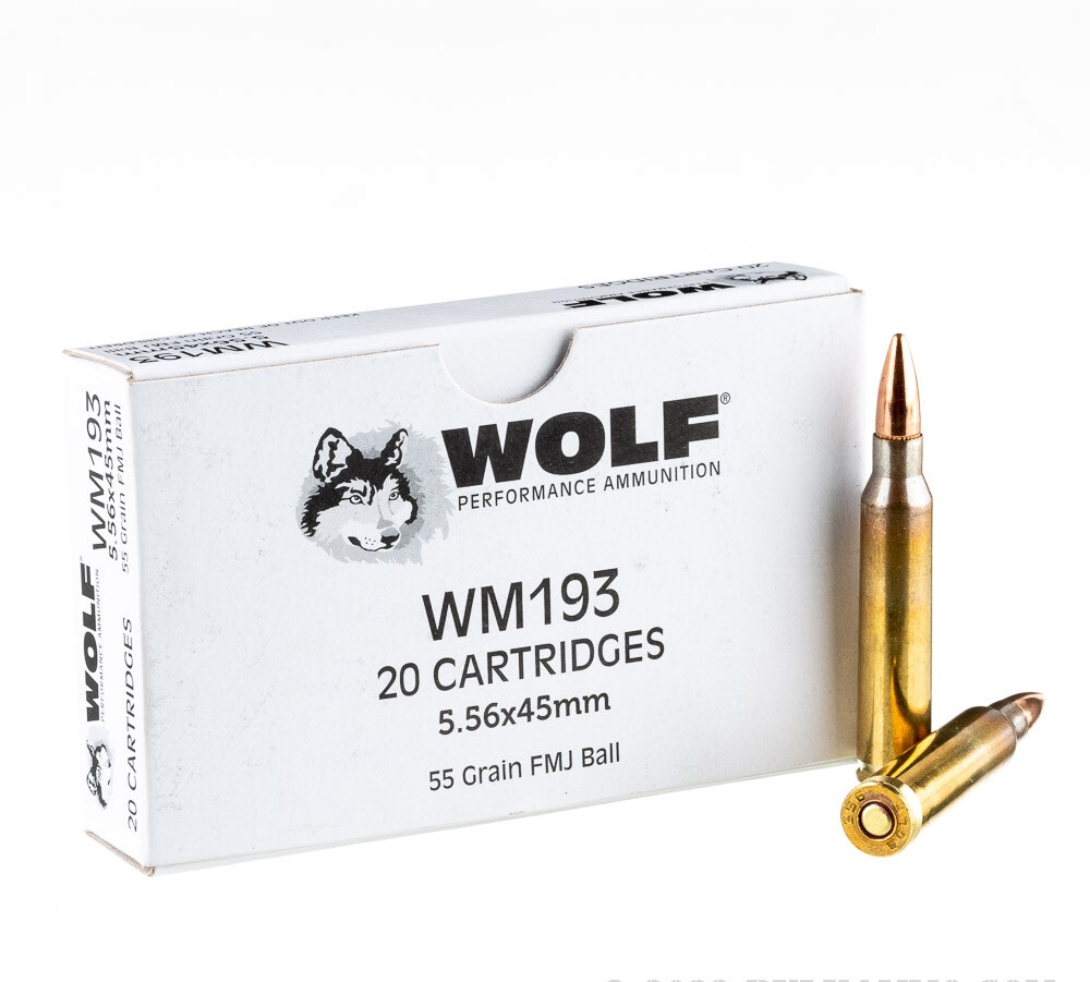 1000 Rounds of 5.56x45 Ammo by Wolf Gold - 55gr FMJ