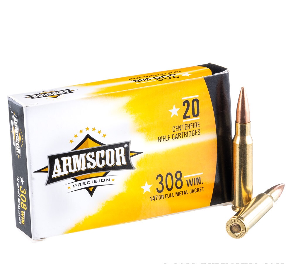 20 Rounds of .308 Win Ammo by Armscor - 147gr FMJ
