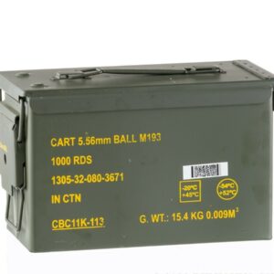 1000 Rounds of 5.56x45 Ammo by Magtech/CBC in Ammo Can - 55 gr FMJ **Surplus Ammo - Manufactured early 2000's**